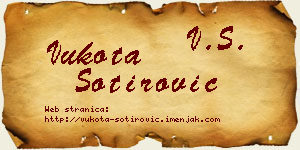 Vukota Sotirović vizit kartica
